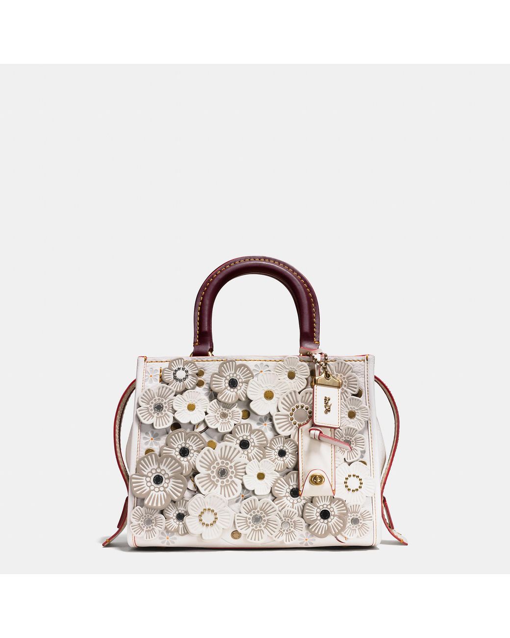 Coach tea rose 2025 applique rogue bag